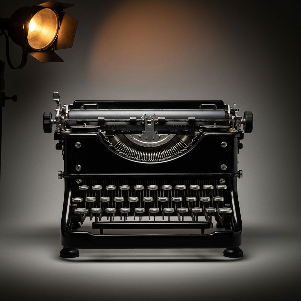 Vintage antique typewriter with glass keys