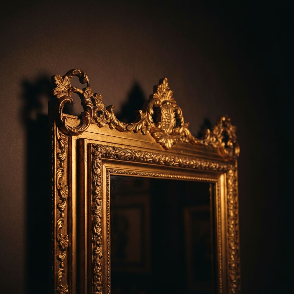 Ornate gilded mirror with baroque frame