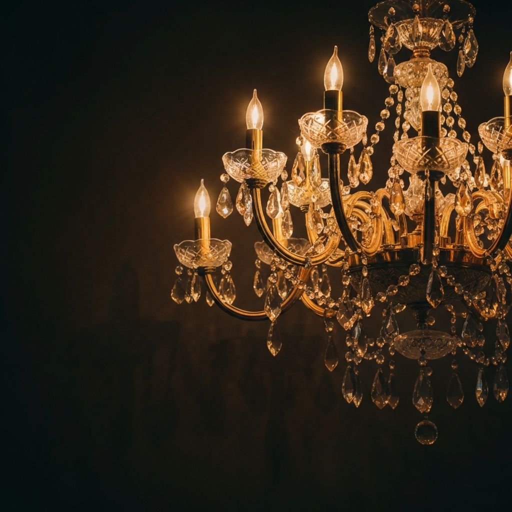 Crystal chandelier with golden arms